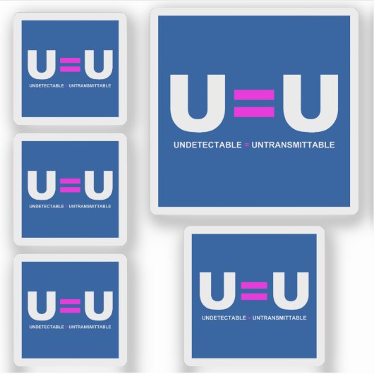 Sticker U=U VIH non détectable égale non transmettable (Devant)