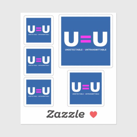 Sticker U=U VIH non détectable égale non transmettable (Feuille)
