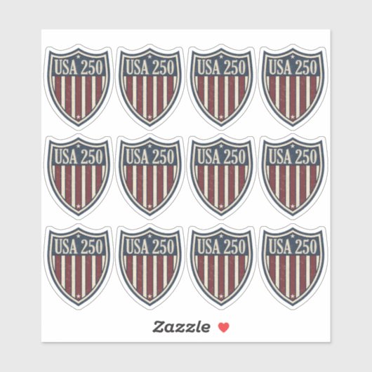 Sticker UA 250 Motif de bouclier américain ID1301 (Feuille)