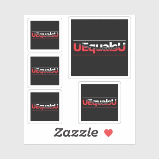 Sticker UEqualsU VIH Typographie indétectable Art (Feuille)