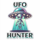 Sticker UFO Hunter | Ai Art avec UFO et Alien (Devant)
