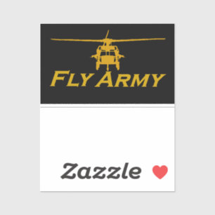 Sticker UH60 Blackhawk Fly Army - Transparent 4" large
