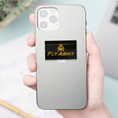 Sticker UH60 Blackhawk Fly Army - Transparent 4" large (Téléphone)