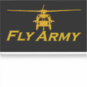 Sticker UH60 Blackhawk Fly Army - Transparent 4" large (Recto)