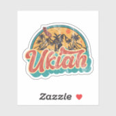 Sticker Ukiah, Californie (Feuille)