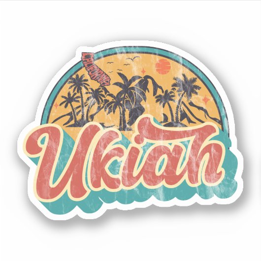 Sticker Ukiah, Californie (Devant)