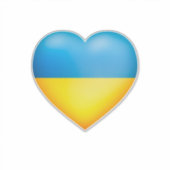 Sticker Ukraine Couleurs Jaune Et Bleu Contour Coeur (Devant)
