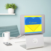 Sticker Ukraine Drapeau bleu jaune Thunder_Cove (Ordinateur portable sur le bureau)