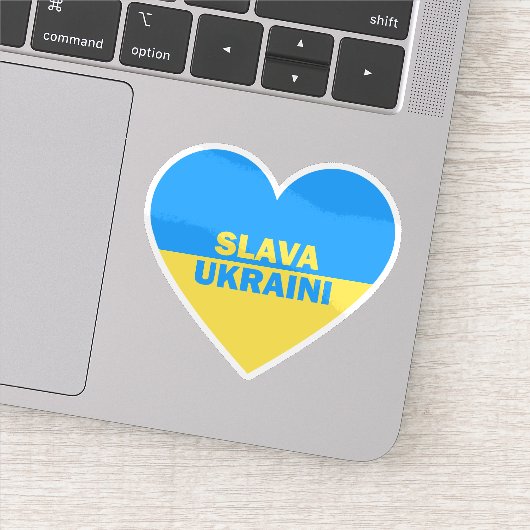 Sticker Ukraine Drapeau Coeur Slava Ukraini (Détail)