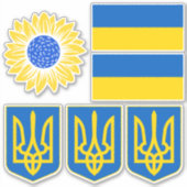 Sticker Ukraine Drapeau Trident Tournesol Soutien ukrainie (Devant)