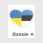 Sticker Ukraine Estonie Estonie Estonienne Drapeau d'amour (Feuille)