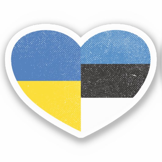 Sticker Ukraine Estonie Estonie Estonienne Drapeau d'amour (Recto)