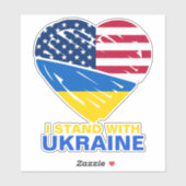 Sticker Ukraine États-Unis Drapeau américain Cartier de so (Feuille)