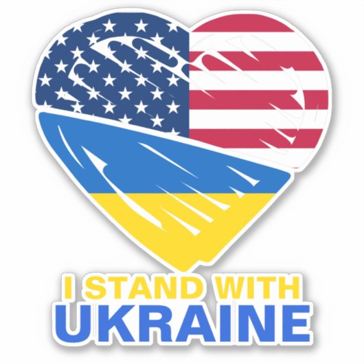 Sticker Ukraine États-Unis Drapeau américain Cartier de so (Devant)