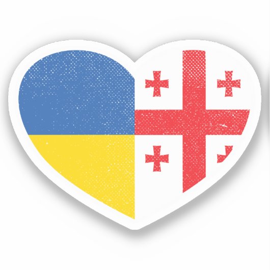 Sticker Ukraine Géorgie Géorgie Géorgie Drapeau d'amour du (Recto)