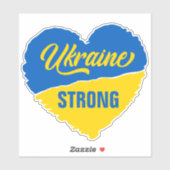 Sticker Ukraine Soutien fort Paix Ukraine Drapeau Coeur (Feuille)