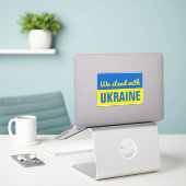 Sticker Ukraine Soutien patriotique Paix Ukraine Drapeau v (Ordinateur portable sur le bureau)