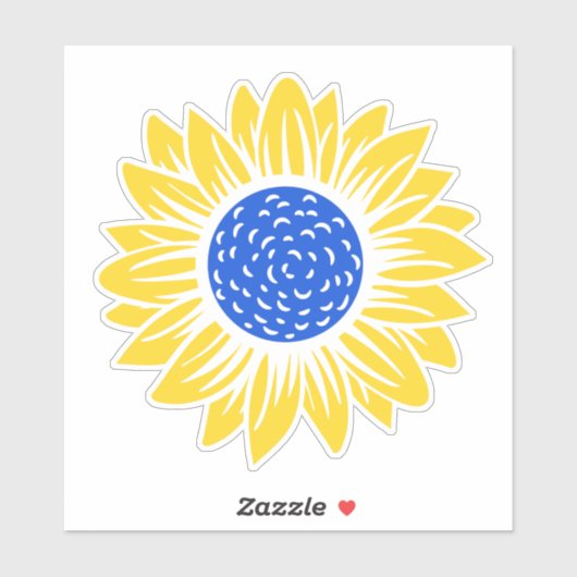 Sticker Ukraine Sunflower Solidarité ukrainienne pour la p (Feuille)