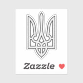 Sticker Ukraine Tryzub blanc (Feuille)