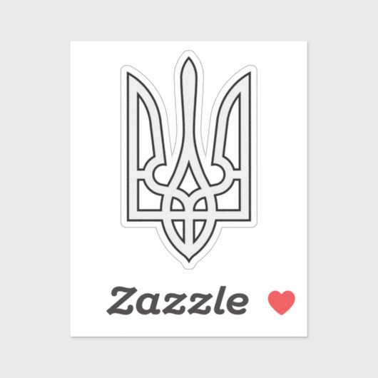 Sticker Ukraine Tryzub blanc (Feuille)