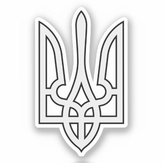 Sticker Ukraine Tryzub blanc (Recto)