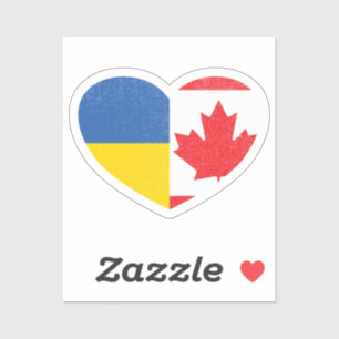 Sticker Ukraine Ukraine Canada Drapeau canadien d'amour du