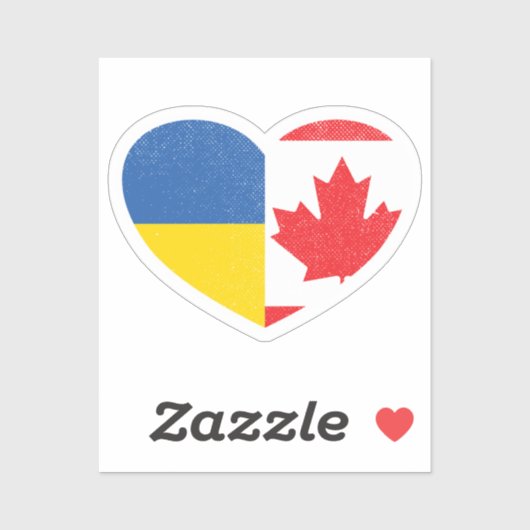 Sticker Ukraine Ukraine Canada Drapeau canadien d'amour du (Feuille)