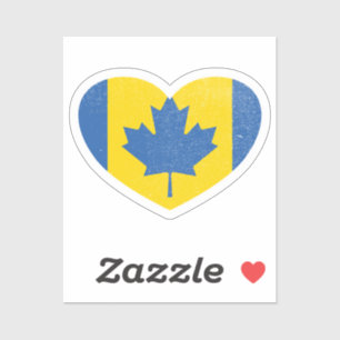 Sticker Ukraine Ukraine Canada Drapeau canadien d'amour du