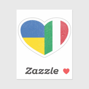 Sticker Ukraine Ukraine Italie Italien Drapeau d'amour du 