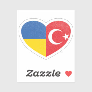 Sticker Ukraine Ukraine Turquie Turquie Turquie Drapeau d'