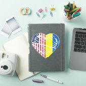 Sticker Ukraine USA American Flag Heart (Couverture iPad)