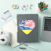 Sticker Ukraine USA American Flag Heart Solidarity (Couverture iPad)