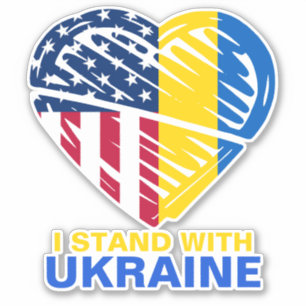 Sticker Ukraine USA Drapeau américain Voiture de soutien c