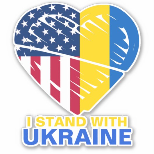 Sticker Ukraine USA Drapeau américain Voiture de soutien c (Devant)