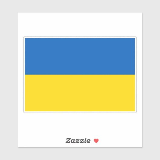 Sticker Ukrainian flag. I support Ukraine. (Feuille)