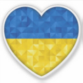 Sticker Ukrainian flag. Love to Ukraine. Support. Heart. (Devant)