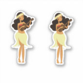 Sticker Ukulele Hula Girl (Devant)