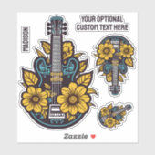 Sticker Ukulele texte personnalisé (Feuille)