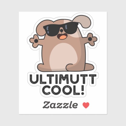 Sticker Ulti-mutt Cool Funny Chien Pun (Feuille)