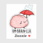 Sticker Um-cerveau-lla Funny Brain Puns (Feuille)