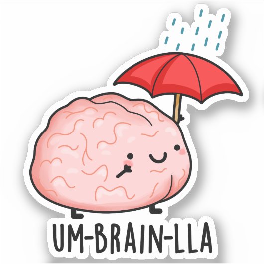 Sticker Um-cerveau-lla Funny Brain Puns (Devant)