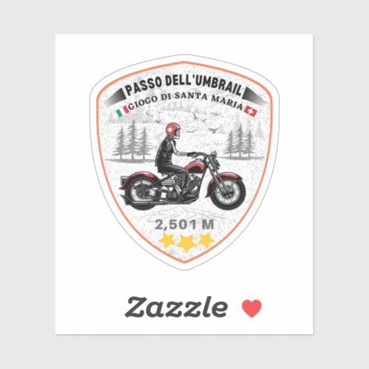 Sticker Umbrail pass Alpes frontalières Italie-Suisse (Feuille)