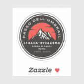 Sticker Umbrail pass Alpes frontalières Italie-Suisse (Feuille)