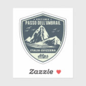 Sticker Umbrail pass Alpes frontalières Italie-Suisse (Feuille)