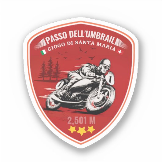Sticker Umbrail pass Alpes frontalières Italie-Suisse (Devant)