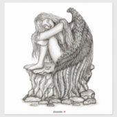 Sticker Un ange endormi sur la pierre (Feuille)