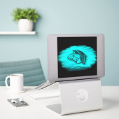 Sticker Un Angel endormi - Design noir et vert (Ordinateur portable sur le bureau)