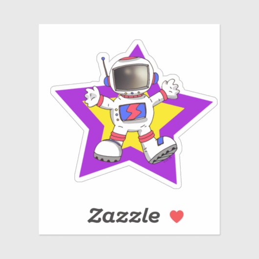 Sticker Un astronaute de dessin animé en Star Design (Feuille)