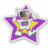 Sticker Un astronaute de dessin animé en Star Design (Devant)