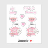 Sticker Un Bébé Brasse Rose (Feuille)